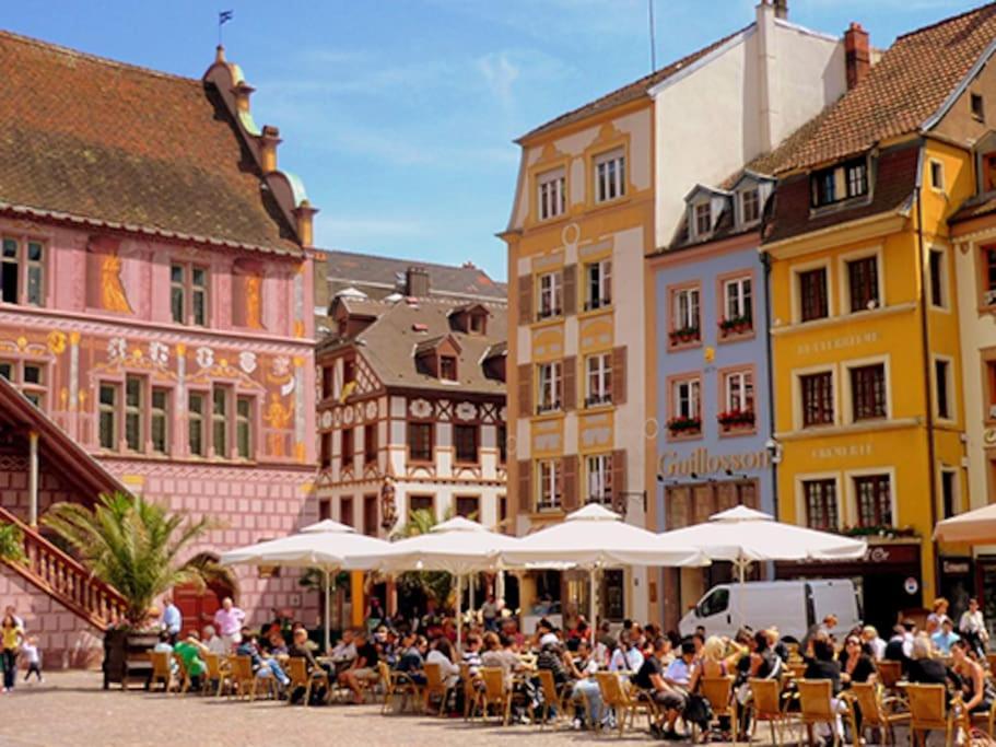 1 Appartement 3P Ideal Famille Travail Renove Lumineux Parking Gratuit Mulhouse Esterno foto